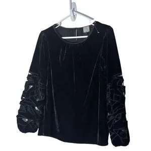 Joie Tops Joie Velvet Cut Out Sleeve Top No Size See